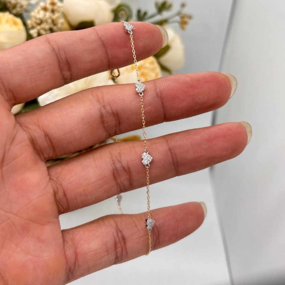 Moissanite bracelet 14k gold